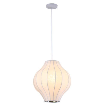 Home decoration white fabric globe hall lighting modern pendant chandelier